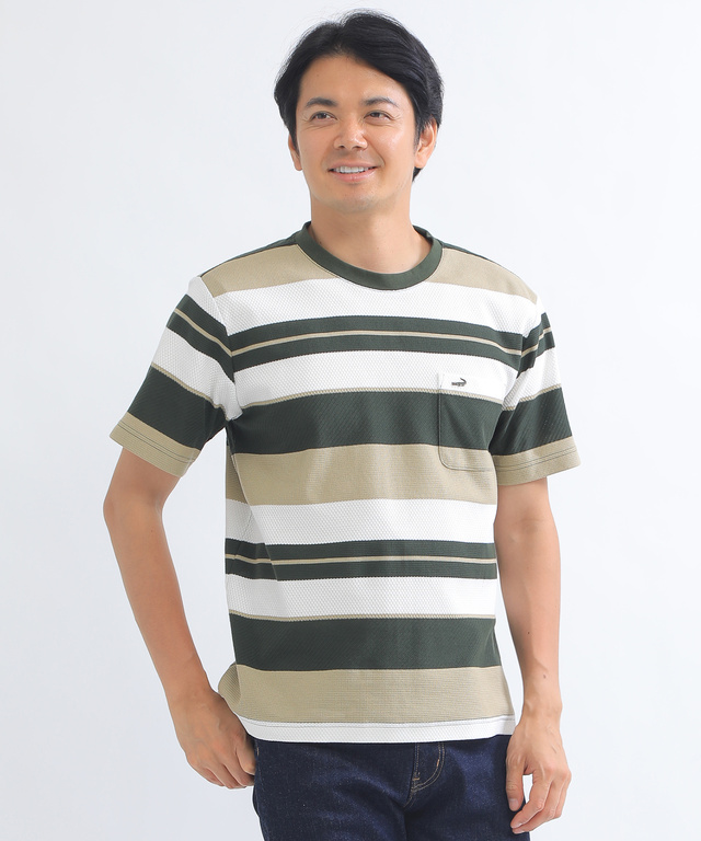ジャカードボーダーTシャツ【日本製生地】
