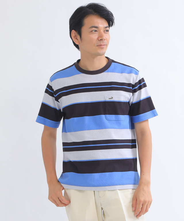 ジャカードボーダーTシャツ【日本製生地】