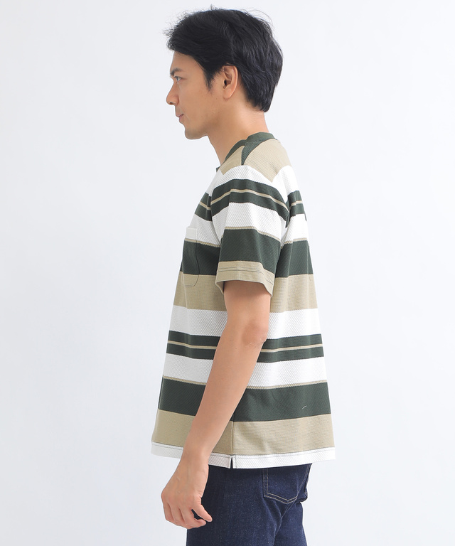 ジャカードボーダーTシャツ【日本製生地】