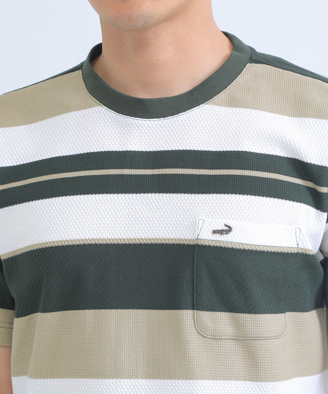 ジャカードボーダーTシャツ【日本製生地】