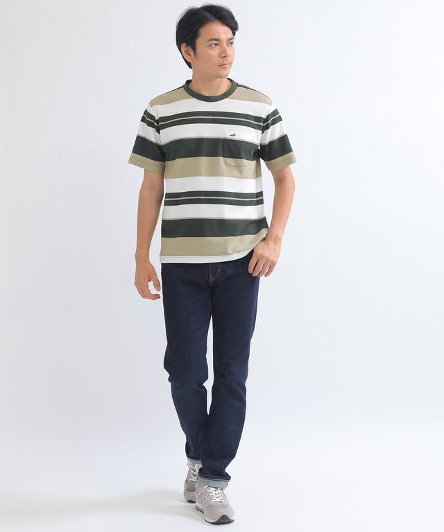 ジャカードボーダーTシャツ【日本製生地】