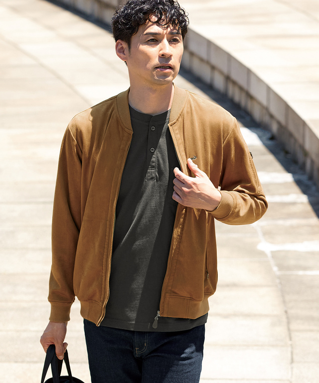 メンズ スエードライク ストレッチブルゾン 手洗いok 通販 1602 クロコダイル Crocodile 公式通販サイト