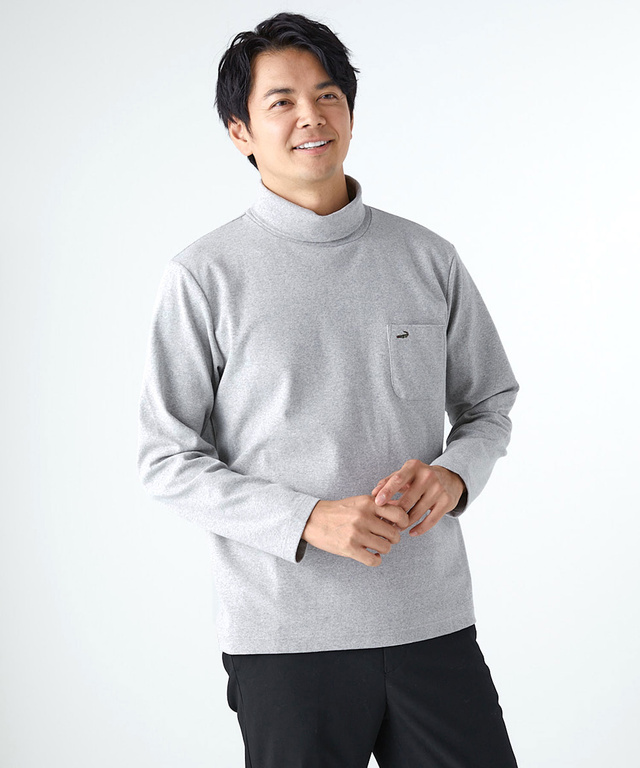 ★年末セール★クロコダイル　アウター　ハイネック　　ふわふわ　ゆったり Crocodile [クロコダイル] タートルネック スムース カットソー
