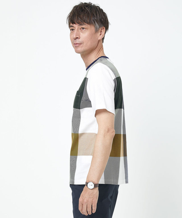 クロコダイルタータン パネルプリント Tシャツ