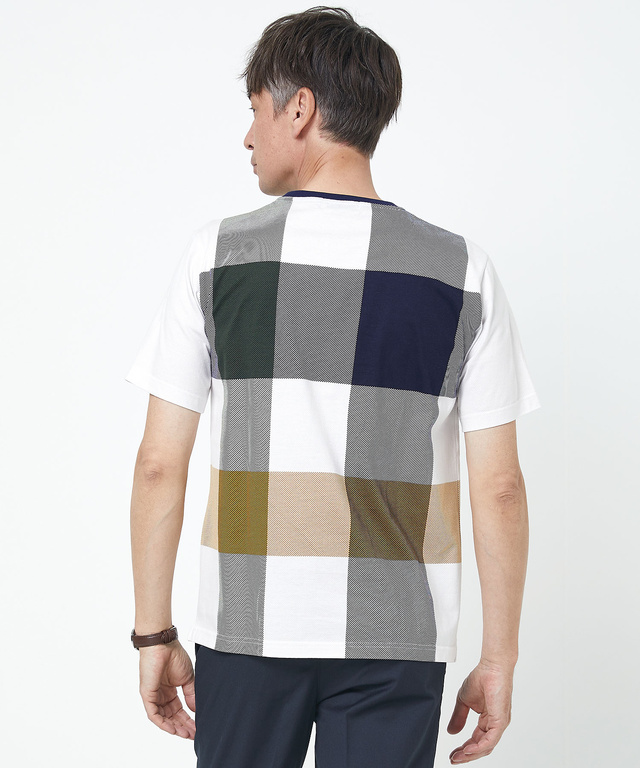 クロコダイルタータン パネルプリント Tシャツ