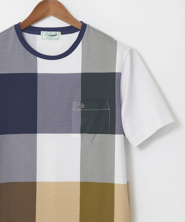 クロコダイルタータン パネルプリント Tシャツ