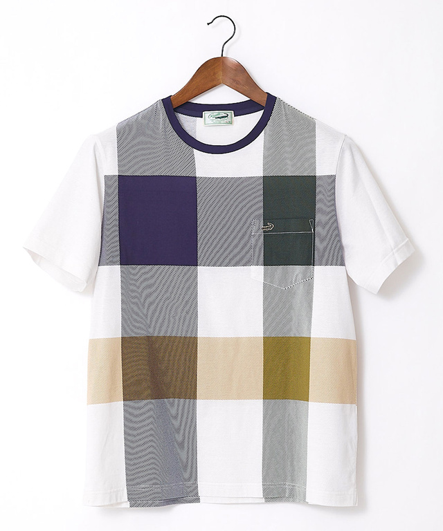 クロコダイルタータン パネルプリント Tシャツ