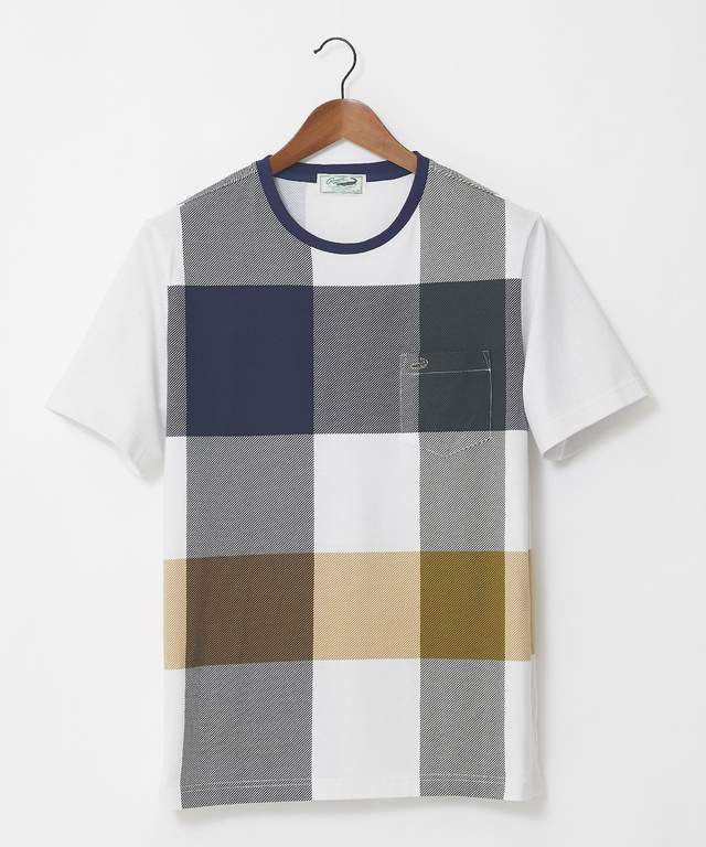 クロコダイルタータン パネルプリント Tシャツ