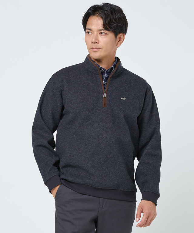 メンズ メルトンライク ハーフジップ トレーナー【一部店舗限定】通販