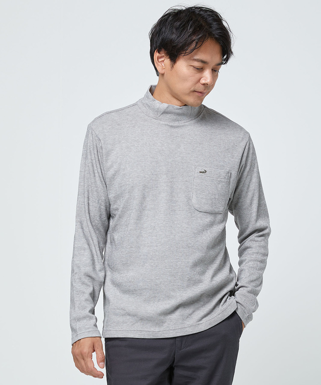メンズ パウダースムース ハイネック Tシャツ【一部店舗限定】【日本製 