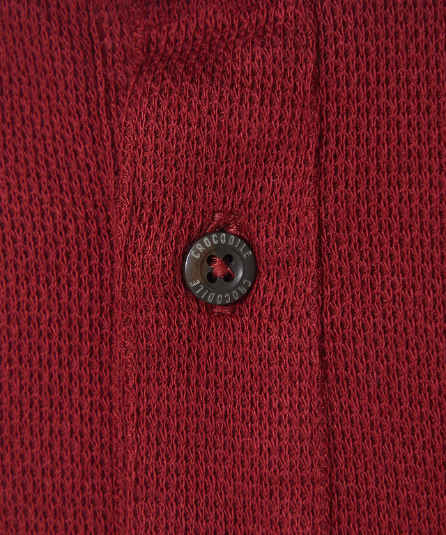 プレーティング鹿の子 襟布帛 ポロシャツ