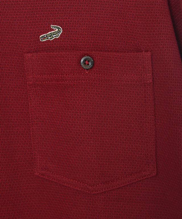 プレーティング鹿の子 襟布帛 ポロシャツ