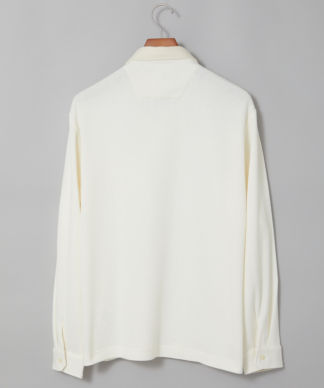 プレーティング鹿の子 襟布帛 ポロシャツ