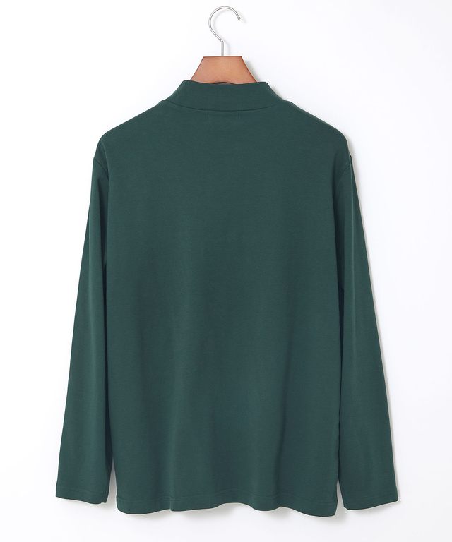 スムース素材 ハイネックカットソー