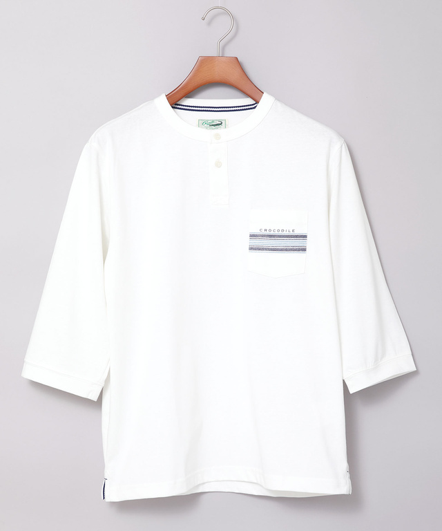 ヘンリーネック 七分袖 Tシャツ【吸汗速乾】