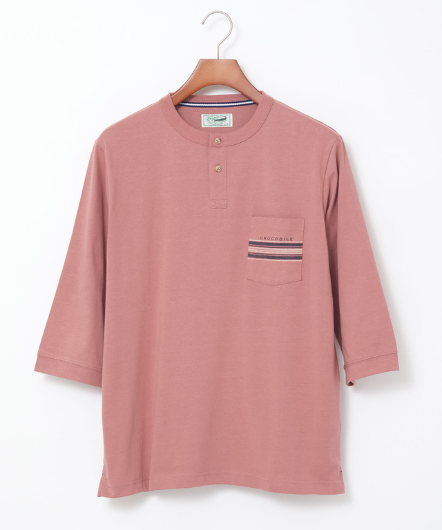 ヘンリーネック 七分袖 Tシャツ【吸汗速乾】