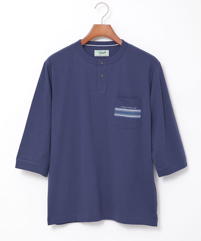 ヘンリーネック 七分袖 Tシャツ【吸汗速乾】
