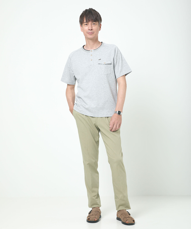 ポンチ ヘンリーネック Tシャツ