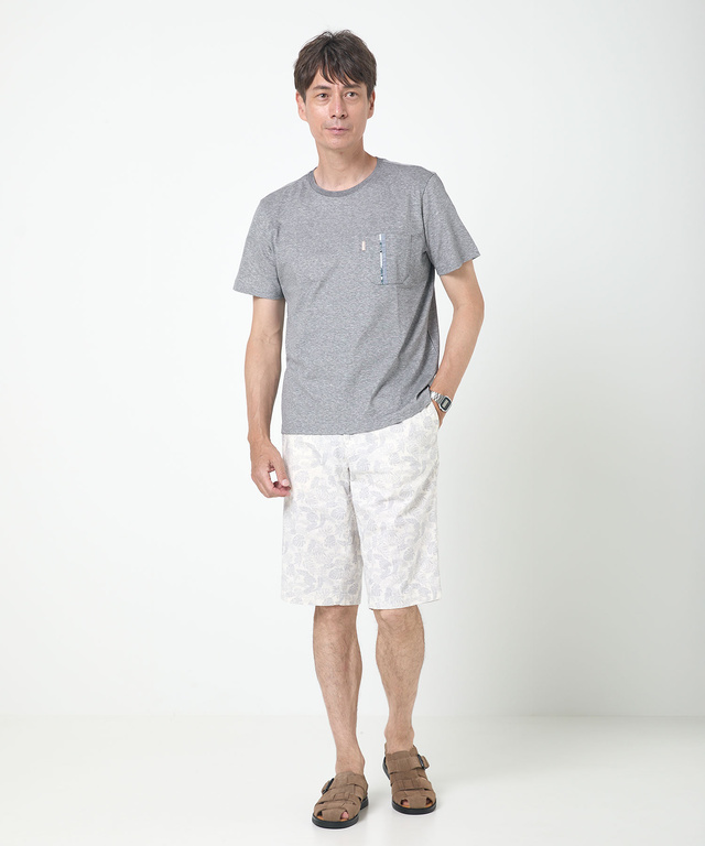スノーリネン 鹿の子 クルーネックTシャツ【接触冷感】