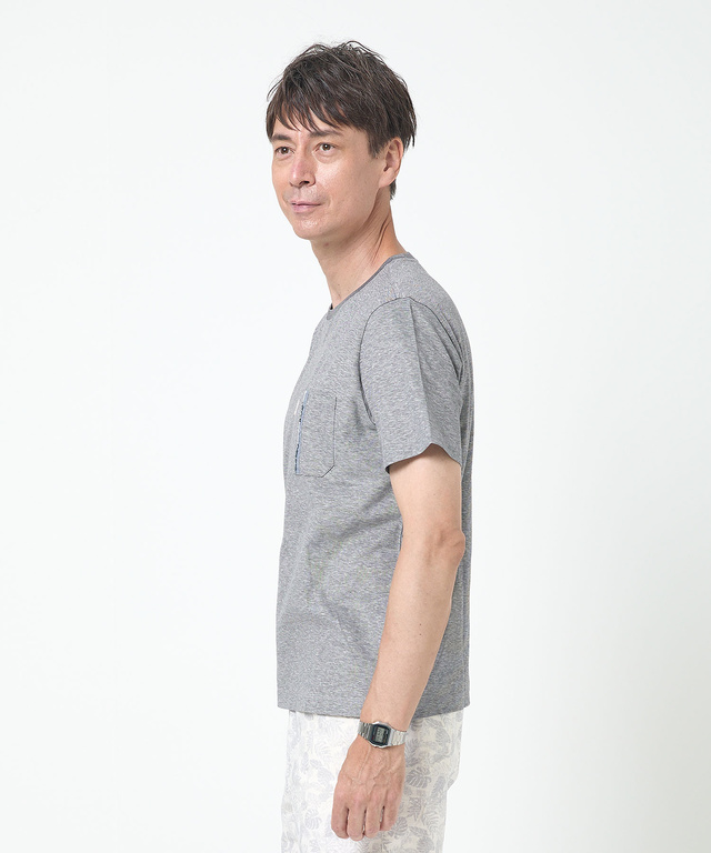 スノーリネン 鹿の子 クルーネックTシャツ【接触冷感】