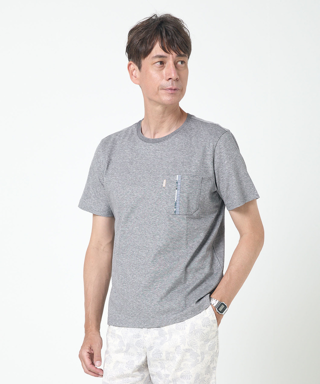 スノーリネン 鹿の子 クルーネックTシャツ【接触冷感】