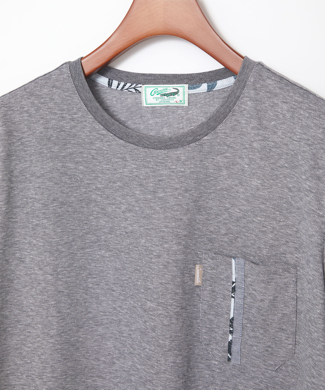スノーコットンリネン 鹿の子 クルーネックTシャツ【接触冷感】