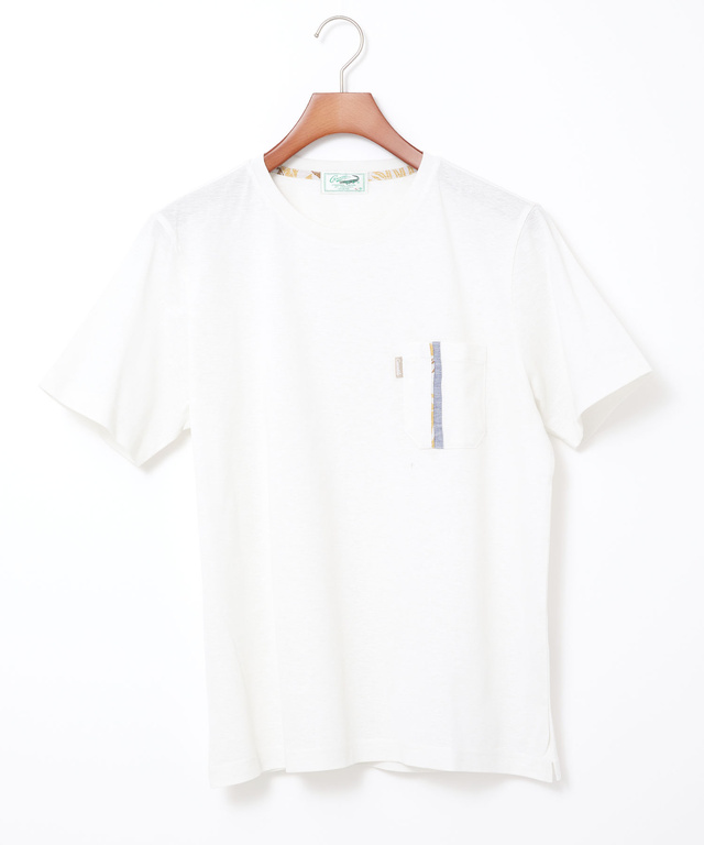 スノーコットンリネン 鹿の子 クルーネックTシャツ【接触冷感】