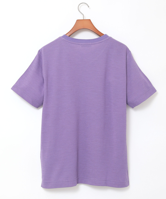 シャドーギンガムチェック柄 Vネック Tシャツ【吸汗速乾】