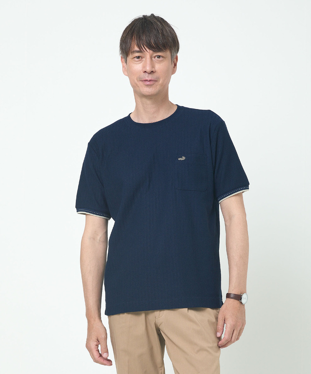 ヘリボーン リブライン Tシャツ【吸汗速乾】