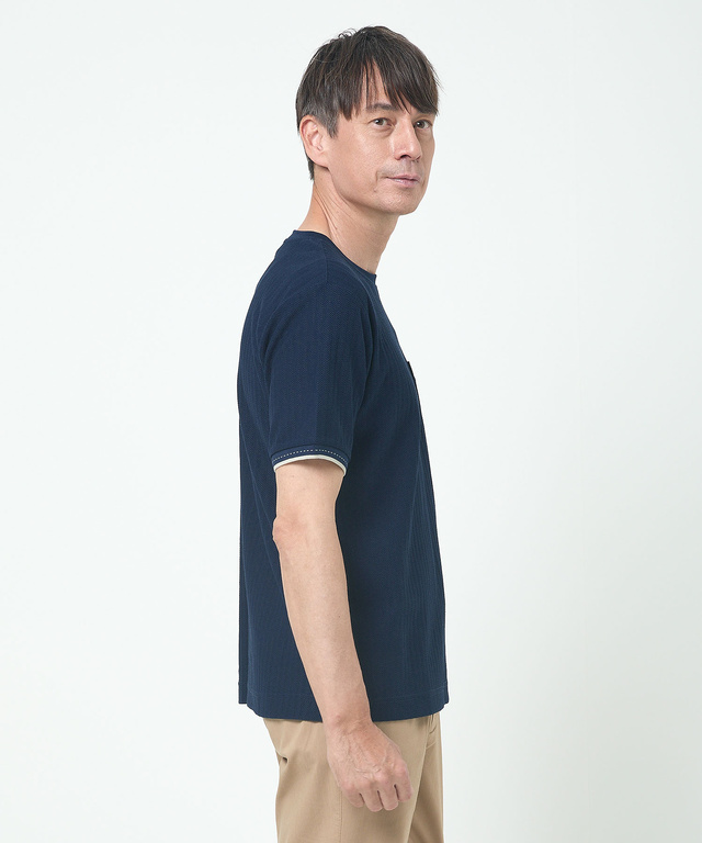 ヘリボーン リブライン Tシャツ【吸汗速乾】
