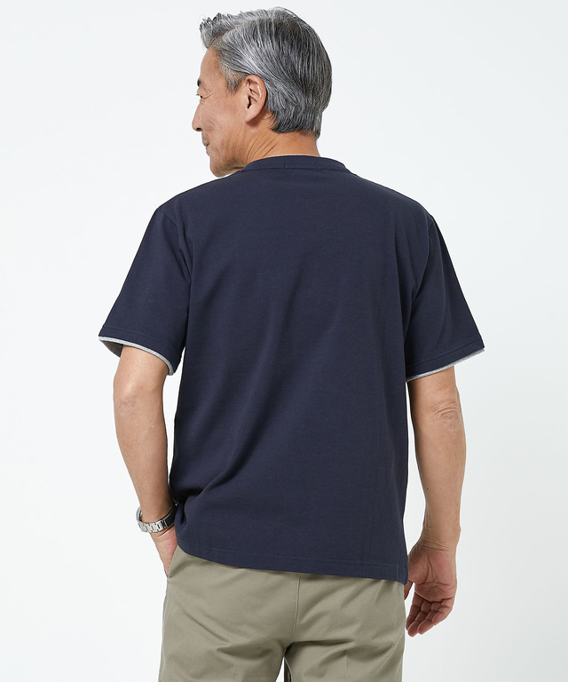 レイヤード メッシュ カットソー
