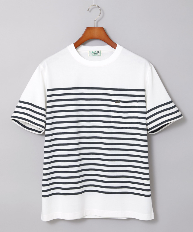 モノトーンボーダー クルーネック Tシャツ