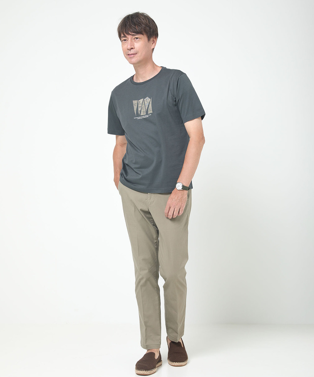 チェック柄 ロゴ プリントTシャツ