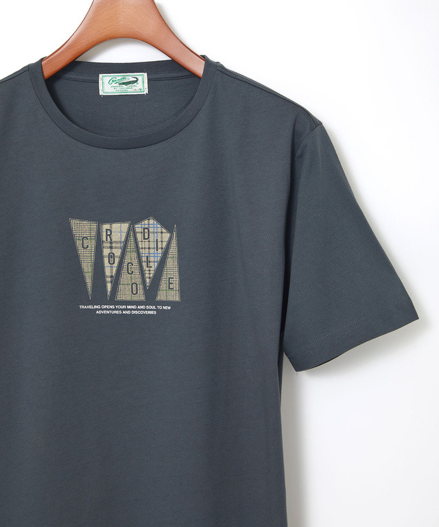 チェック柄 ロゴ プリントTシャツ