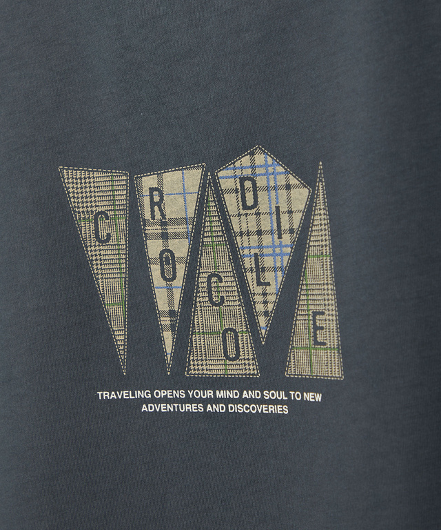 チェック柄 ロゴ プリントTシャツ