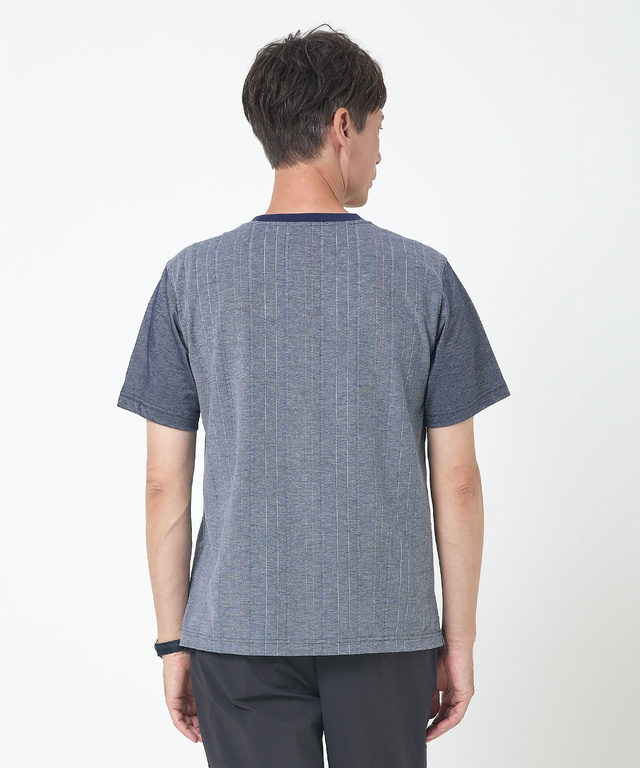サッカー素材 ストライプ柄 Tシャツ