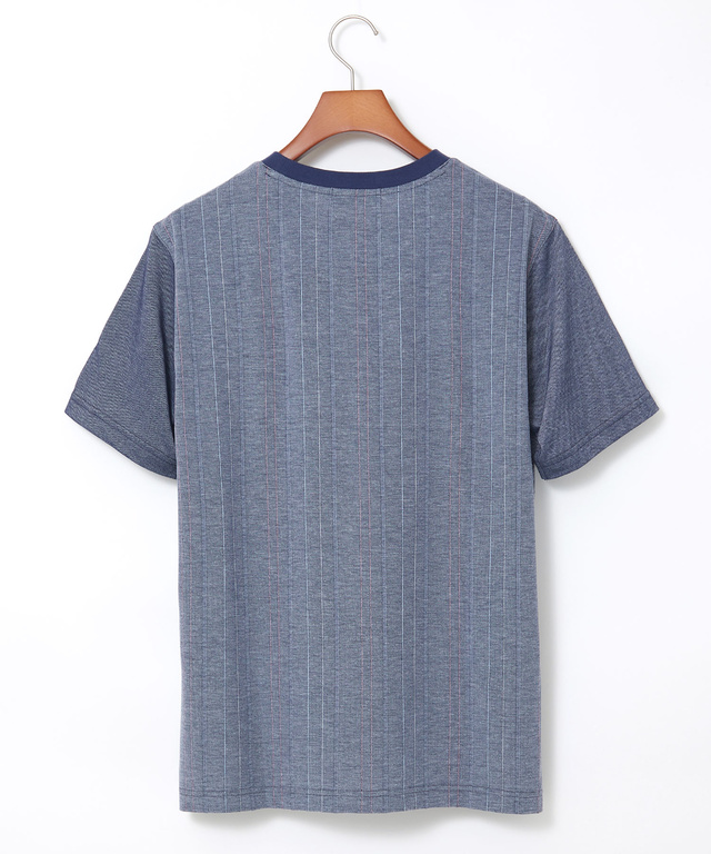 サッカー素材 ストライプ柄 Tシャツ