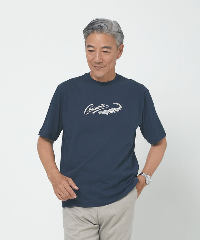 プレーティング天竺 ロゴプリント Tシャツ【一部店舗限定】
