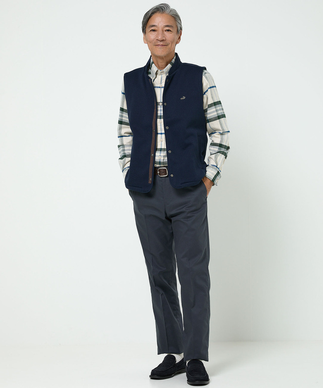 ツイル フリース ベスト