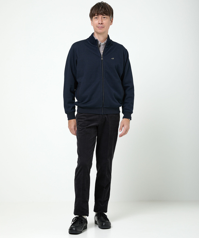 ヘリンボーン柄 フルジップ ブルゾン