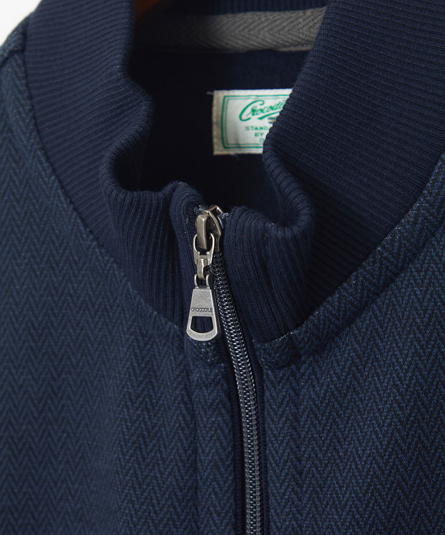 ヘリンボーン柄 フルジップ ブルゾン