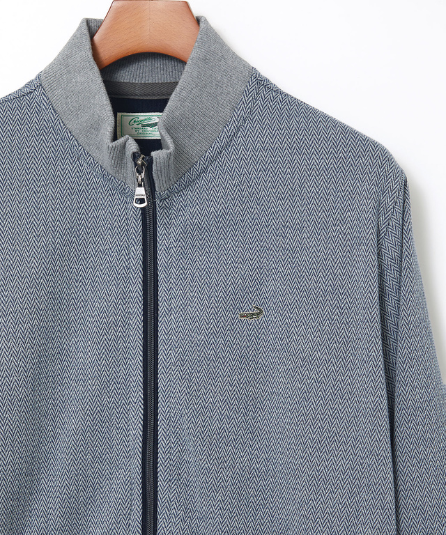 ヘリンボーン柄 フルジップ ブルゾン