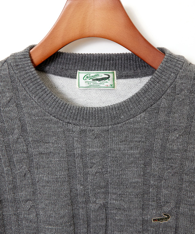 ケーブル柄 切り替え トレーナー