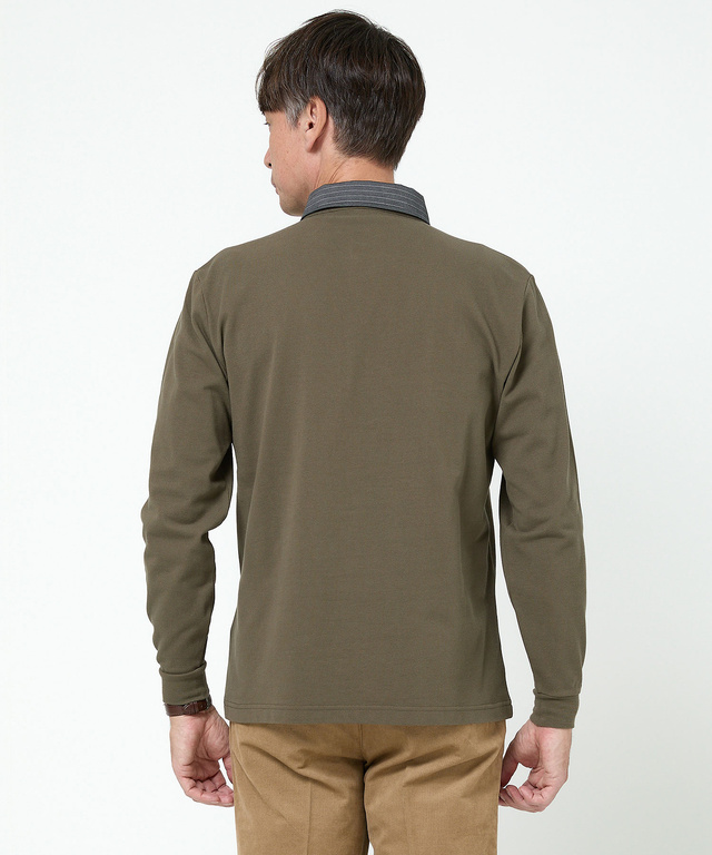 襟布帛 デザイン ポロシャツ