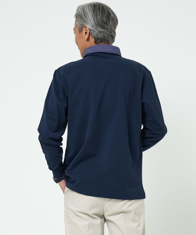 襟布帛 デザイン ポロシャツ