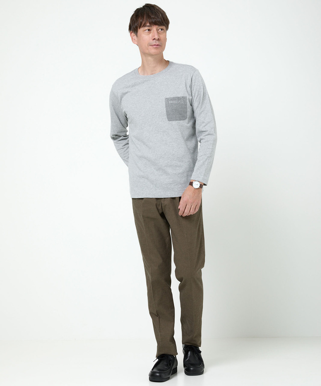 ポケットデザイン 長袖 Tシャツ