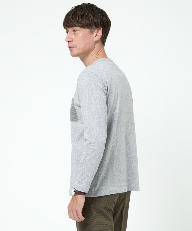 ポケットデザイン 長袖 Tシャツ