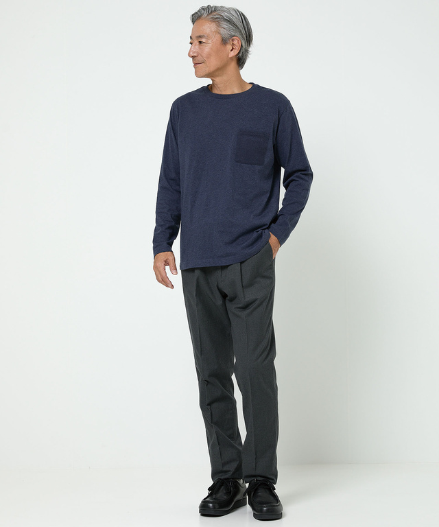 ポケットデザイン 長袖 Tシャツ