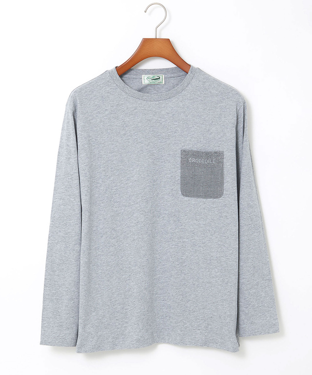 ポケットデザイン 長袖 Tシャツ