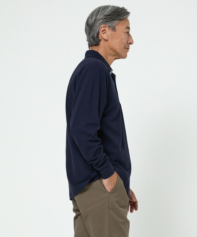 リブ襟 鹿の子 ポロシャツ